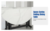 Round Dining Table, Foldable, Mobile, Modern Minimalist, Multi-Surface, Small Apartment