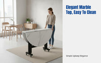 Round Dining Table, Foldable, Mobile, Modern Minimalist, Multi-Surface, Small Apartment