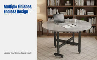 Round Dining Table, Foldable, Mobile, Modern Minimalist, Multi-Surface, Small Apartment