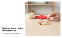 Fortune Blessing Bracelet, New Chinese design, Handmade Red chalcedony Imitation Yellow Crystal Jewelry
