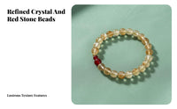 Fortune Blessing Bracelet, New Chinese design, Handmade Red chalcedony Imitation Yellow Crystal Jewelry