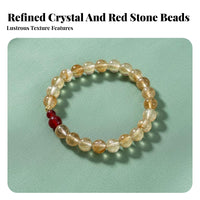 Fortune Blessing Bracelet, New Chinese design, Handmade Red chalcedony Imitation Yellow Crystal Jewelry