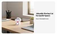 Solar Lucky Cat, Auto Waving, Dashboard Decor, Cartoon, Creative Gift