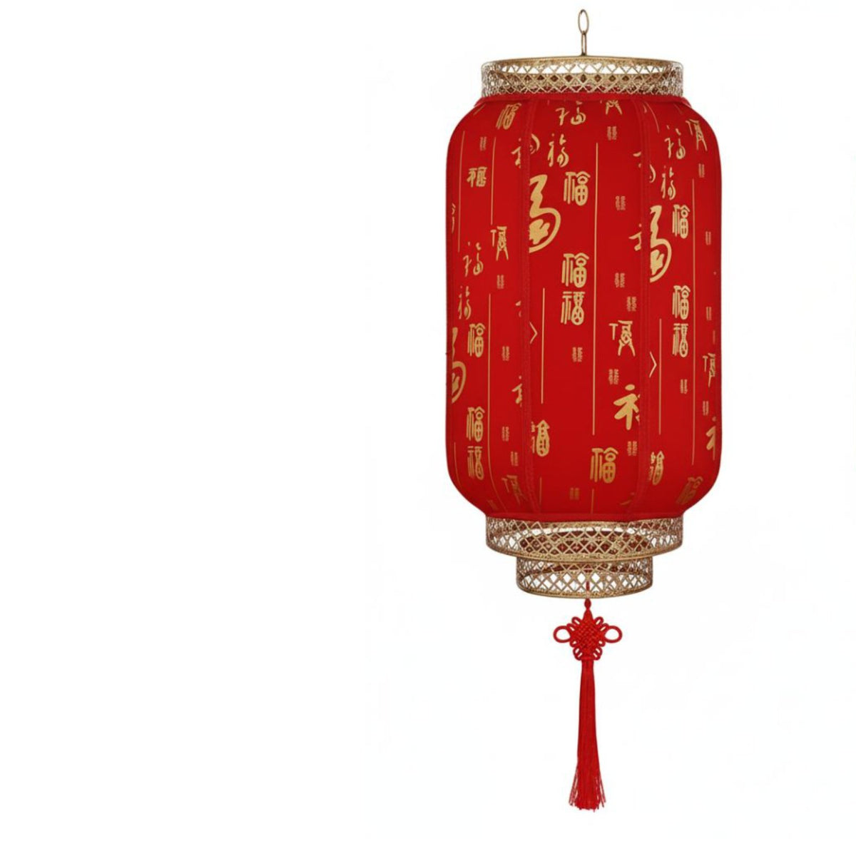 Faux Synthetic Leather Lantern Waterproof Festival Lantern Auspicious Patterns Chinese Design Hanging Light for Garden