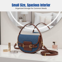 PU Saddle Bag, Vintage Patchwork, Unique Design, 2025 Trend, Casual Crossbody