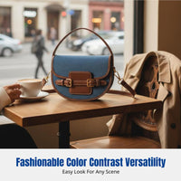 PU Saddle Bag, Vintage Patchwork, Unique Design, 2025 Trend, Casual Crossbody
