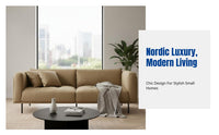 Nordic Fabric Sofa, Tech Cloth Upholstery, L-Shaped Corner, Modern Minimalist for Living Room