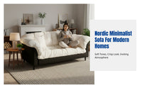 Minimalist Fabric Sofa, Vintage Design, Double Seat, Straight Row, Small Apartment, Bedroom, Living Room, Modern Style, Soft Padding