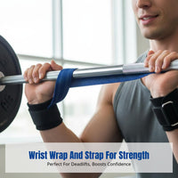 Deadlift Support Strap, Wrist Wrap, Silicone Non-Slip, Sturdy, Wrap-Around, Power Assist, Dumbbell