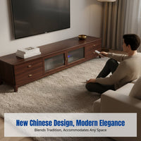 Modern Chinese Walnut Wood Sofa Set, Sturdy Wood Living Room Combination, Vintage Design, Multi-Functional, Fits Various Home Sizes