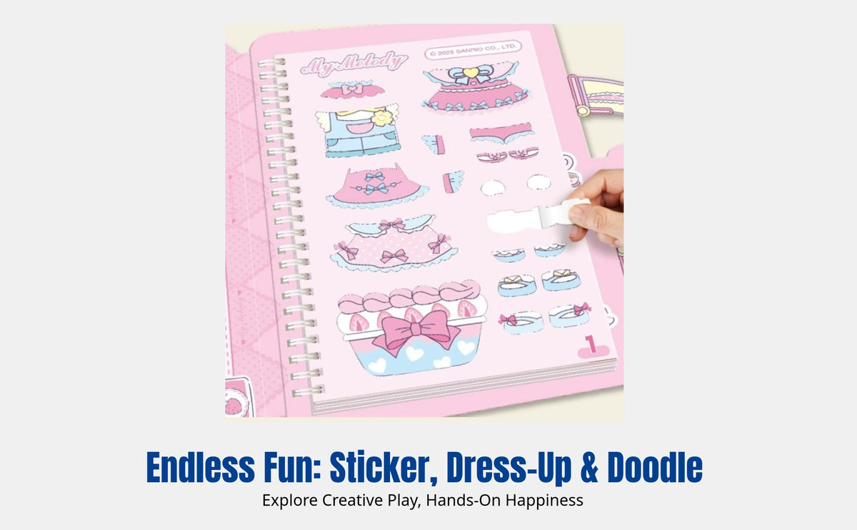 Kuromi Sticker Book, Quiet Book, DIY Craft, Princess Dress-Up, Cartoon Gift