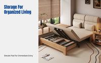 Solid Wood Sofa Bed, Modern Minimalist, Convertible, Multi-Functional, Foldable, Space-Saving for Small Apartments