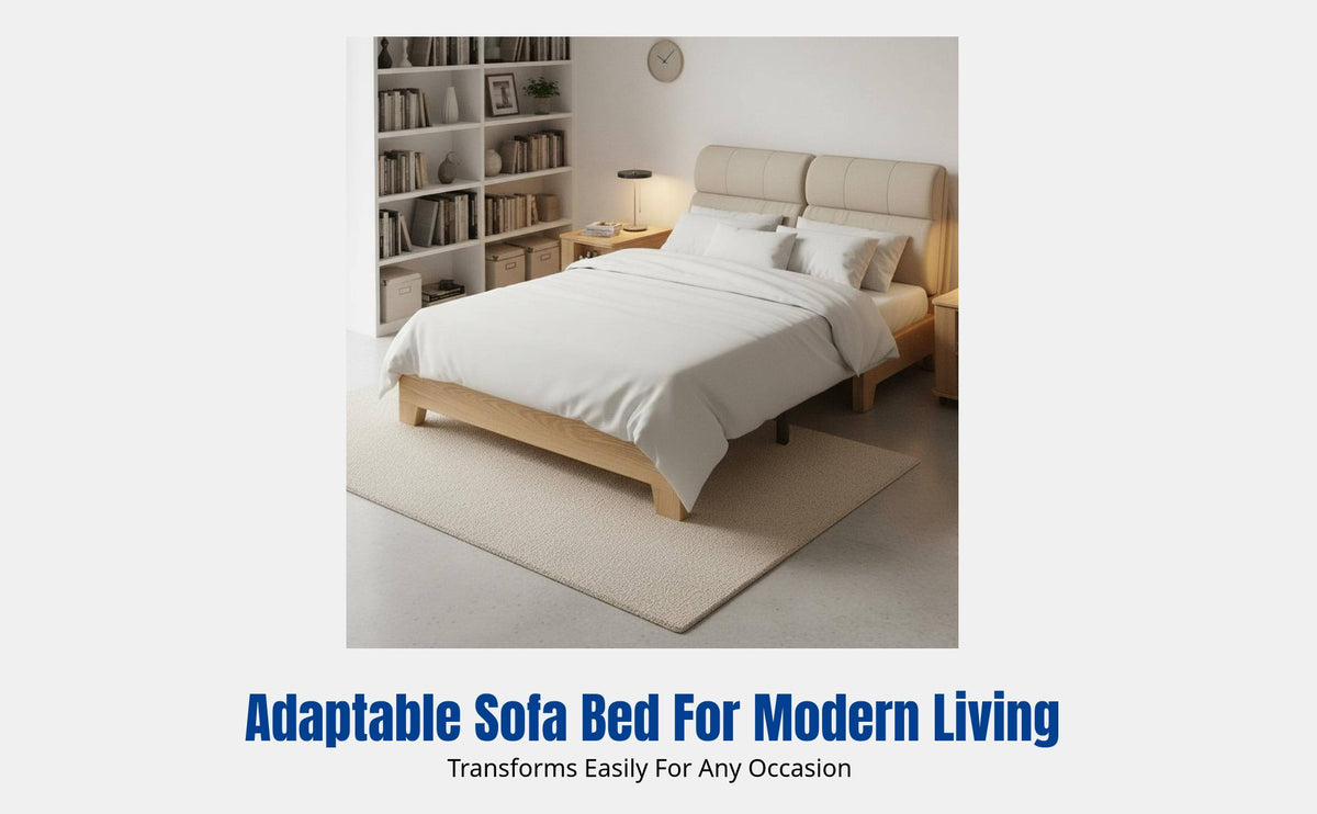 Solid Wood Sofa Bed, Modern Minimalist, Convertible, Multi-Functional, Foldable, Space-Saving for Small Apartments