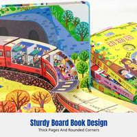Children's 3D Pop-Up Book Set, Interactive Flip Board, Early Learning, Multi-Theme, Durable Pages