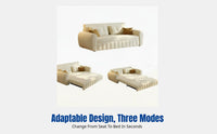 Chenille Sofa Bed, transformable multifunctional couch with storage, ideal for small apartments and living rooms