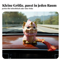 Solar Lion Dance Bobblehead, Chinese Style, Lucky Car Decor, Creative Gift