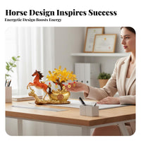 Feng Shui Wealth Decor, Horse Yuanbao Money Tree, Office Decoration, Housewarming Present