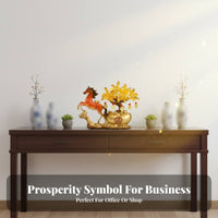 Feng Shui Wealth Decor, Horse Yuanbao Money Tree, Office Decoration, Housewarming Present
