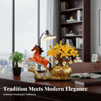 Feng Shui Wealth Decor, Horse Yuanbao Money Tree, Office Decoration, Housewarming Present
