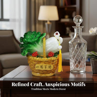 Wealth Figurine, Resin Fortune Cabbage, Lucky Home Decor, Creative Gift for Living Room, Cabinet