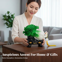 Wealth Figurine, Resin Fortune Cabbage, Lucky Home Decor, Creative Gift for Living Room, Cabinet