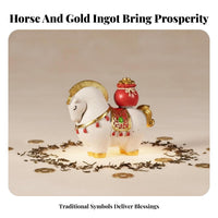 Creative Rotatable Tea Pet, Verdant Horse Yuanbao, Chinese Fortune Decor, Office Gift