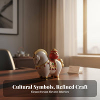Creative Rotatable Tea Pet, Verdant Horse Yuanbao, Chinese Fortune Decor, Office Gift