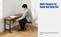 Narrow Desk, Double-Layer Storage, Modern Minimalist, Bedroom, Balcony, Home, Nail Table