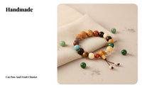 Bodhi Bracelet, Berry Cluster, Five-Path Fortune, Glass Ash, Multi-Stone Beads, Vintage Design