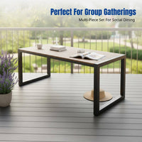 Outdoor Table and Chairs Set, Metal Frame, Modern Design, Balcony Garden Courtyard Combination