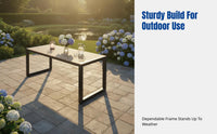 Outdoor Table and Chairs Set, Metal Frame, Modern Design, Balcony Garden Courtyard Combination