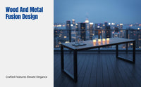 Outdoor Table and Chairs Set, Metal Frame, Modern Design, Balcony Garden Courtyard Combination