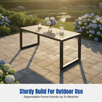 Outdoor Table and Chairs Set, Metal Frame, Modern Design, Balcony Garden Courtyard Combination