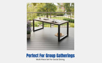 Outdoor Table and Chairs Set, Metal Frame, Modern Design, Balcony Garden Courtyard Combination