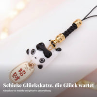 Ceramic Cartoon Lucky Cat Phone Chain, 3D Keychain, Cute Bag Charm, Random