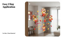 2026 New Year Cling Glass Door Sticker, Horse Year Window Decal, Storefront Scene Decoration, Chinese Holiday Atmosphere
