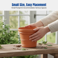 Round Embossed Resin Flower Pot, Indoor Planter, Balcony Garden Pot