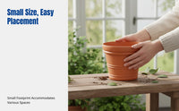 Round Embossed Resin Flower Pot, Indoor Planter, Balcony Garden Pot