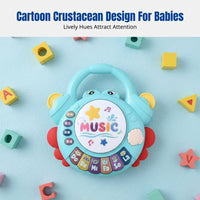 Musical Turtle Hand Drum Toy, Early Learning Keyboard, Story Machine for Infants and Toddlers