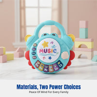 Musical Turtle Hand Drum Toy, Early Learning Keyboard, Story Machine for Infants and Toddlers