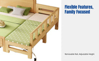 Children's Bed, Solid Wood Splicing Bed, Wide Bedside, No Installation, Customizable Baby Bed