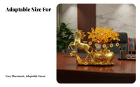 Lucky Wealth Horse Feng Shui Decor, Golden Money Tree, Office, Housewarming, Grand Opening Gift
