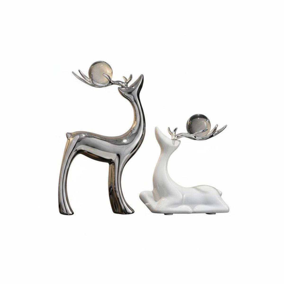 Creative Lucky Deer Decor, Modern Ceramic Figurine, Living Room, Entryway, TV Stand, Wine Cabinet Accent