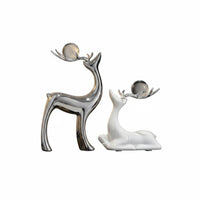 Creative Lucky Deer Decor, Modern Ceramic Figurine, Living Room, Entryway, TV Stand, Wine Cabinet Accent