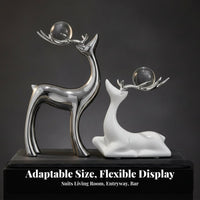 Creative Lucky Deer Decor, Modern Ceramic Figurine, Living Room, Entryway, TV Stand, Wine Cabinet Accent