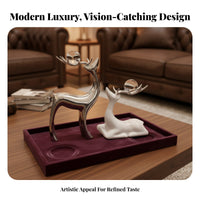 Creative Lucky Deer Decor, Modern Ceramic Figurine, Living Room, Entryway, TV Stand, Wine Cabinet Accent