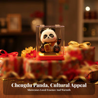 Solar Powered Panda Figurine No Required Waving Arm Panda Ornament Non-Slip Base for Windowsill