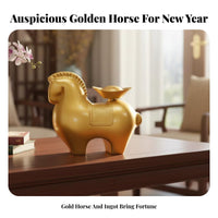 Zodiac Horse Figurine, Fortune Symbol, Metal Craft, Table Decor