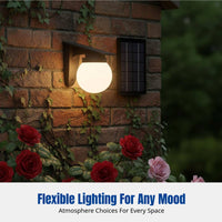 Solar Wall Light, Outdoor Waterproof Garden Lamp, Spherical LED, Ambient Lighting for Courtyard, Balcony, Walkway