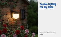 Solar Wall Light, Outdoor Waterproof Garden Lamp, Spherical LED, Ambient Lighting for Courtyard, Balcony, Walkway